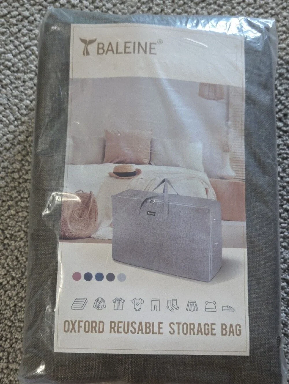 Luxe Dark Gray Fabric Storage Bags - Set of 2 In A Pack